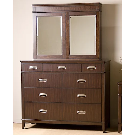 9 Drawer Dresser & Slide Out Mirror